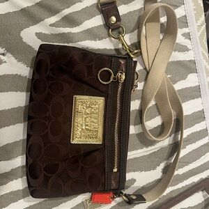 Coach Brown and Gold Crossbody Bag